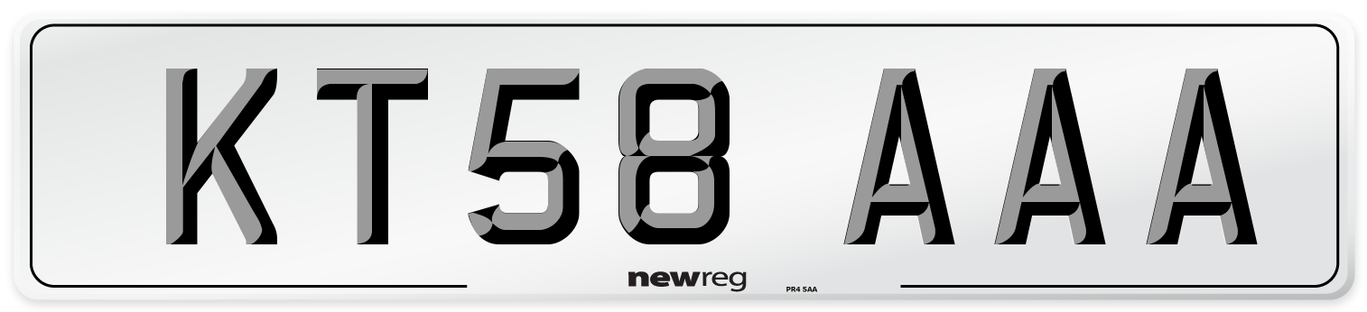 KT58 AAA Number Plate from New Reg
